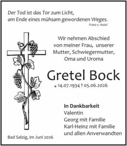 RHA 24/26 Trauer Gretel Bock