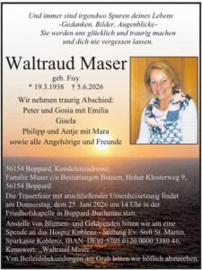 RHA 25/26 Trauer Waltraud Maser