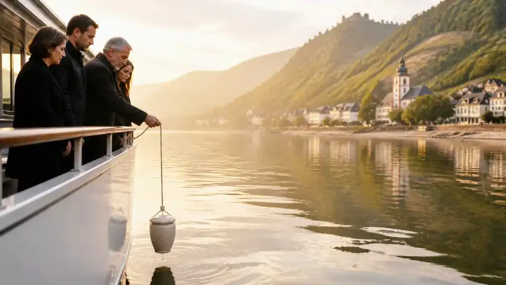 Urnenbeisetzung auf dem Rhein