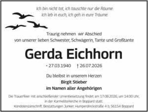 RHA 32/26 Trauer Gerda Eichhorn
