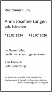 RHA 32/26 Trauer Josefine Langen