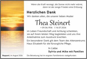 RHA 32/26 Trauerdanksagung Thea Steinert
