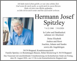 RHA 34/26 Trauer Hermann Josef Spitzley