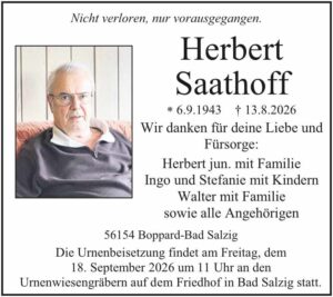 RHA 35/26 Trauer Herbert Saathoff