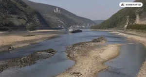 Extremes Niedrigwasser gefährtet die Schifffahrt auf dem Rhein