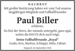RHA 36/26 Nachruf Paul Biller