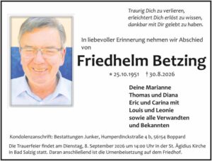 RHA 36/26 Trauer Friedhelm Betzing