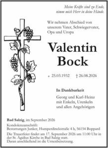 RHA 36/26 Trauer Valentin Bock