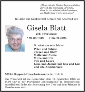 RHA 36/26 Trauer Gisela Blatt