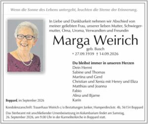 RHA 39/26 Trauer Marga Weirich
