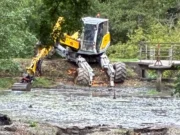Marienberger Park in Boppard: Arbeiten zur Entschlammung Entschlammung - Marienberger Park Boppard